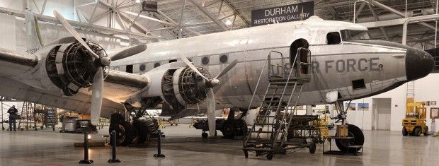A Douglas C-54 Skymaster, delivered to the U.S. Army Air Force in 1945 and retired in 1970, is being restored at the Strategic Air & Space Museum near Ashland. The C-54 is probably most famous for its role during the Berlin Crisis of 1948-49 when the planes were used to airlift thousands of tons of food, fuel, medicine and other vital supplies into besieged sectors of Western Berlin.