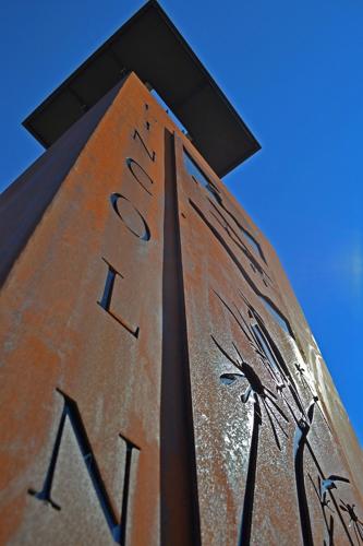 Looking up at marker