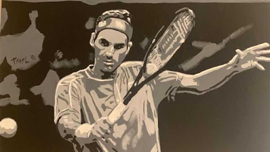 Roger Federer painting by Jerome Ehrlich