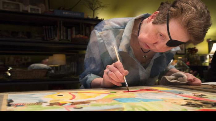 Cindy Lange Kubick Painting As Fast As She Can Into The Darkness