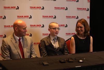Jack Hoffman and parents at the fifth annual Team Jack Gala