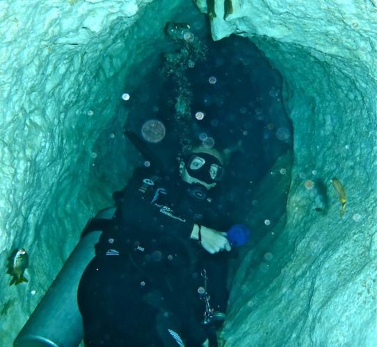 Regina Busse in the 'Bat Cave'