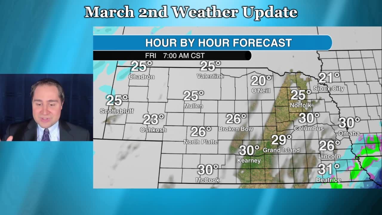 Pesky rain and snow showers in central and eastern Nebraska. Find