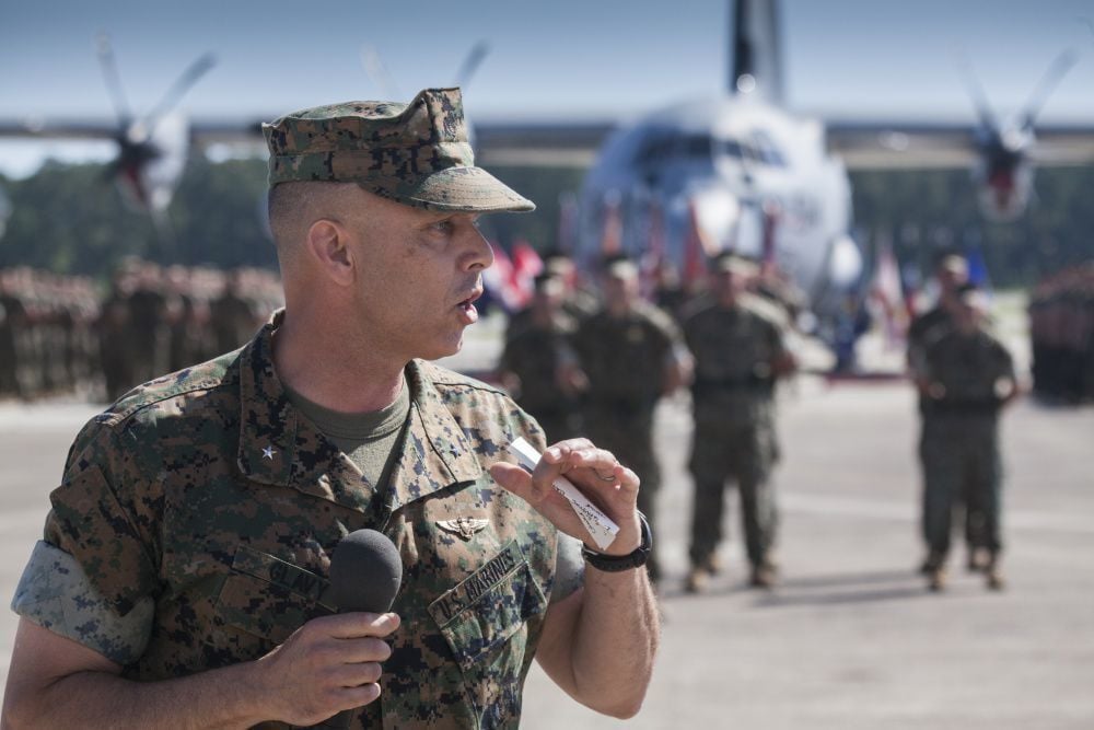 Then Brig. Gen. Matthew Glavy at MCAS Cherry Point NC in 2016 --