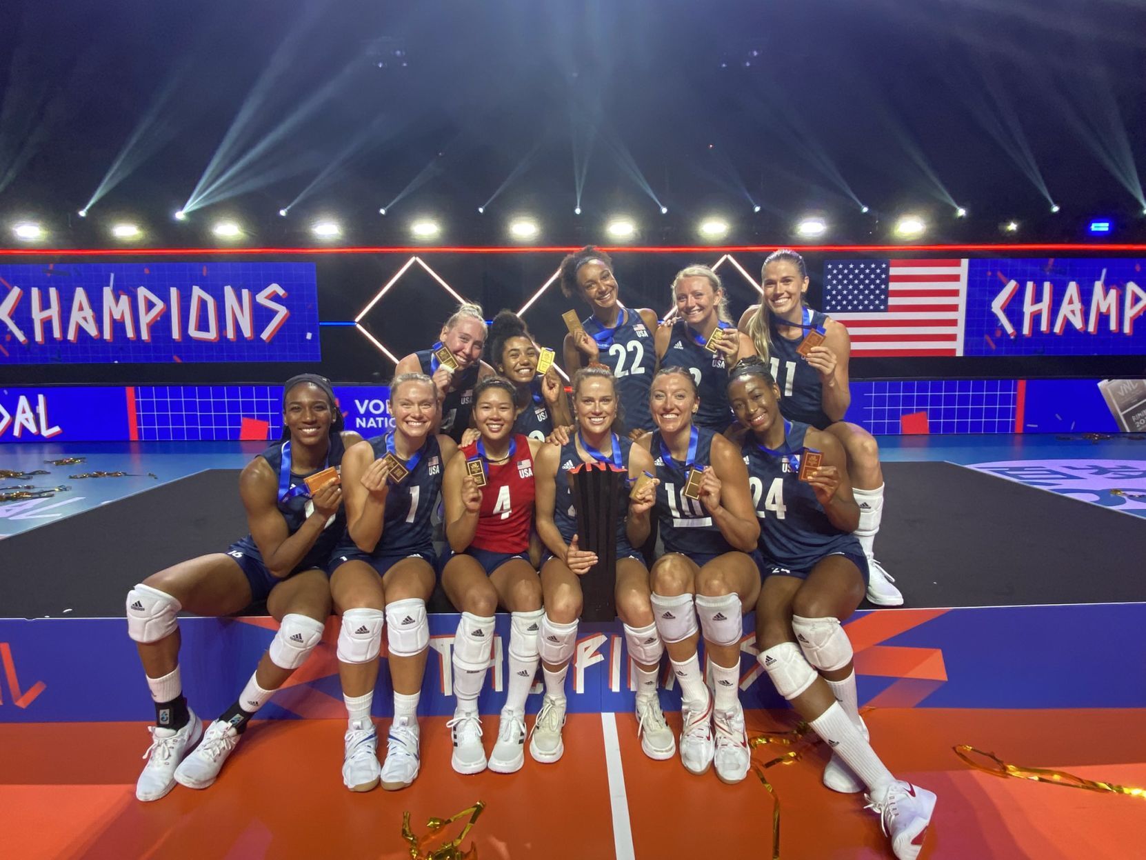 USA volleyball wins third straight VNL title; Wong-Orantes named tourneys top libero