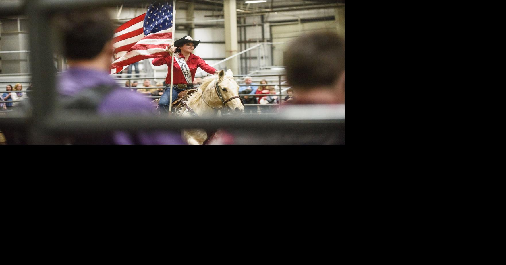 American flag at bull riding event, 2016