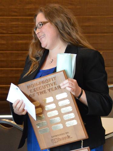 Monica Zinke receives her plaque