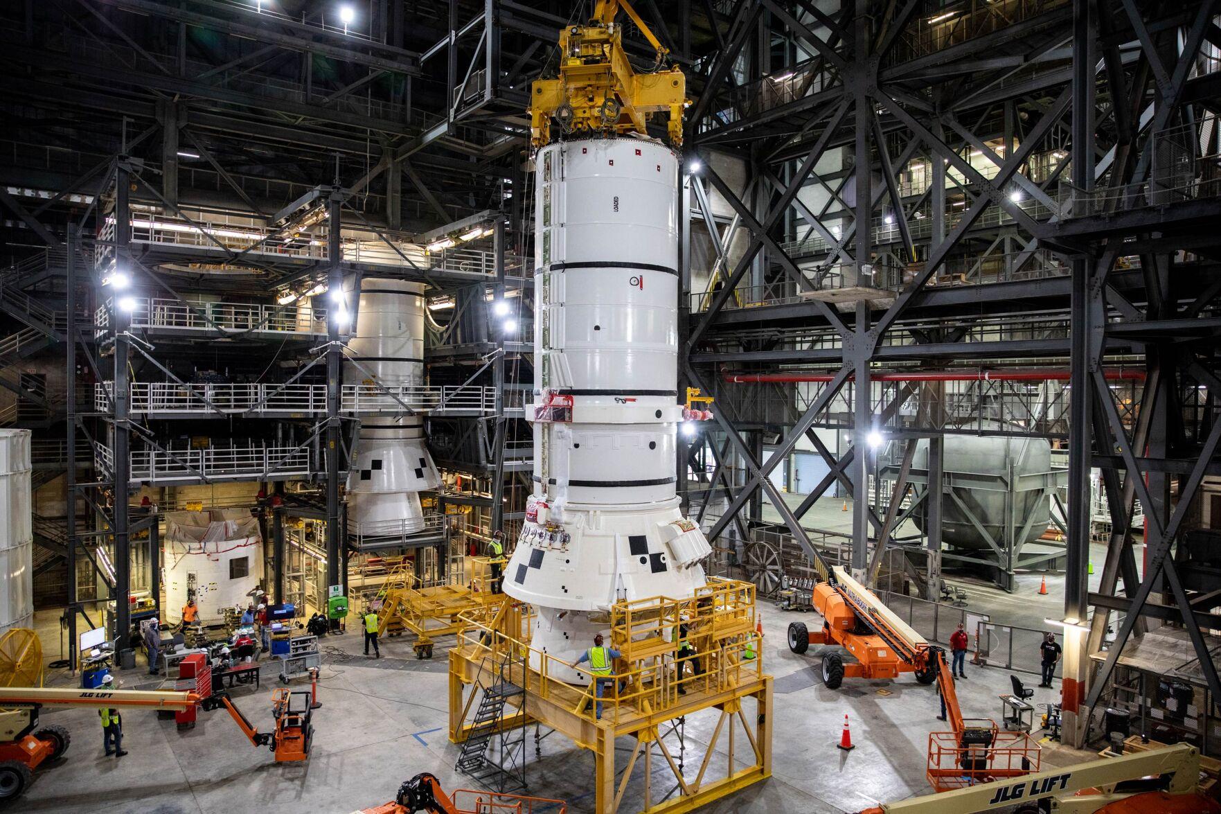 NASA begins assembling rocket for Artemis moon mission