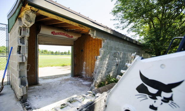 Driver smashes into Woods Park dugout