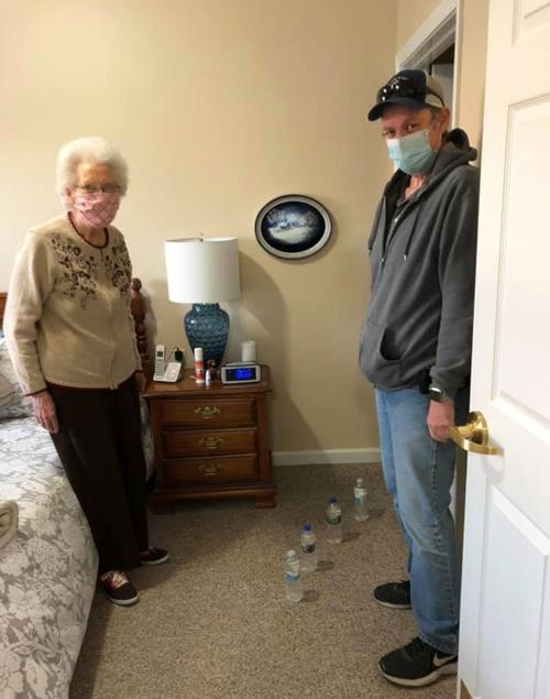 Alyce and Chuck and the water bottles