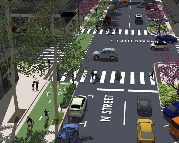 Protected bike lanes