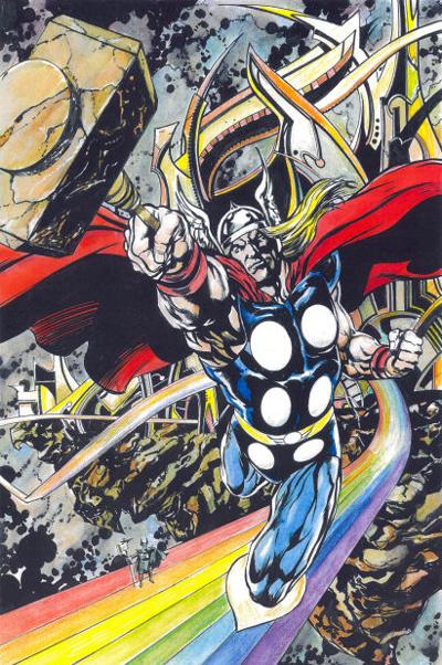 Thor drawing by Bob Hall