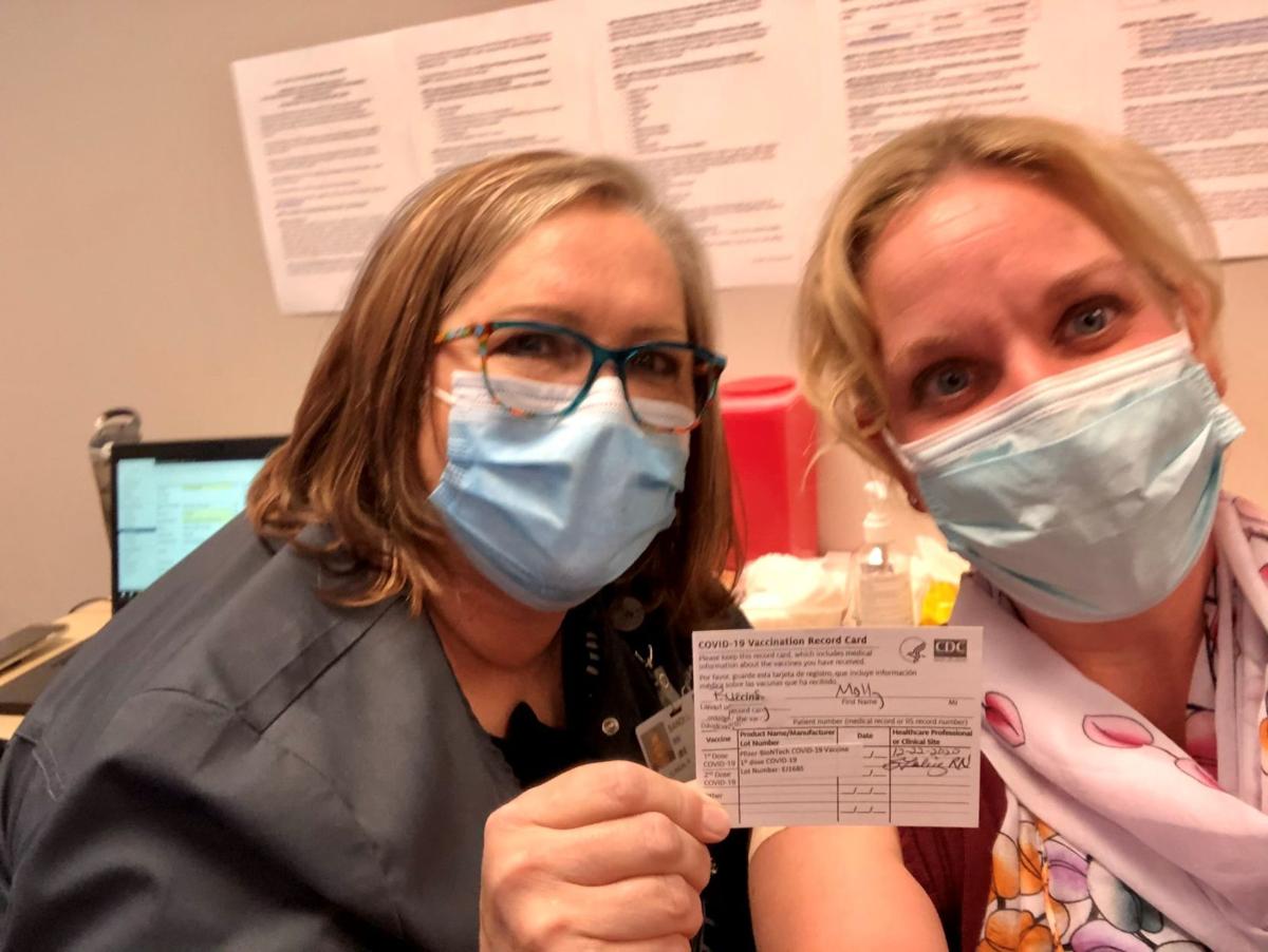 Dr. Molly Burns receives COVID-19 vaccination