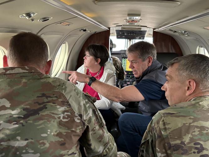 Gov. Pillen, Adjutant General Strong Tour Cottonwood Fire and Visit Brady Community