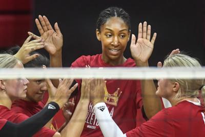Nebraska volleyball practice, 8.9