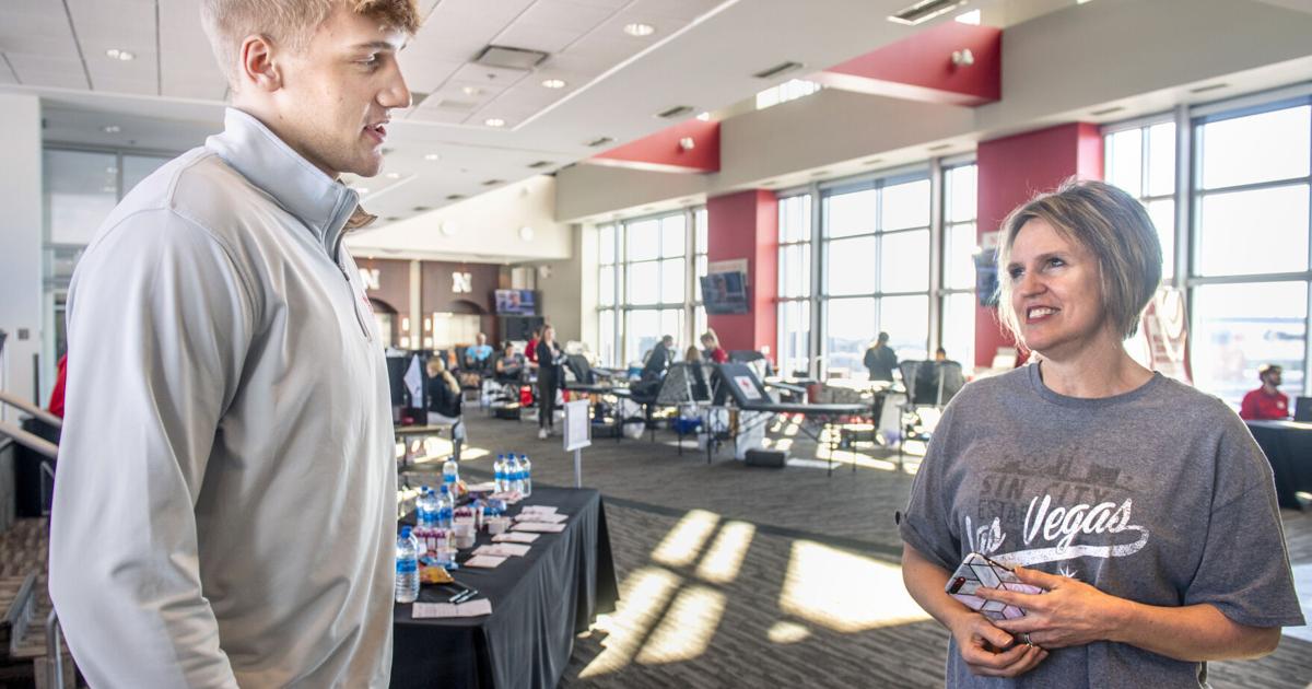 Nebraska guard Sam Griesel, athletic department partner with Red Cross for blood drive