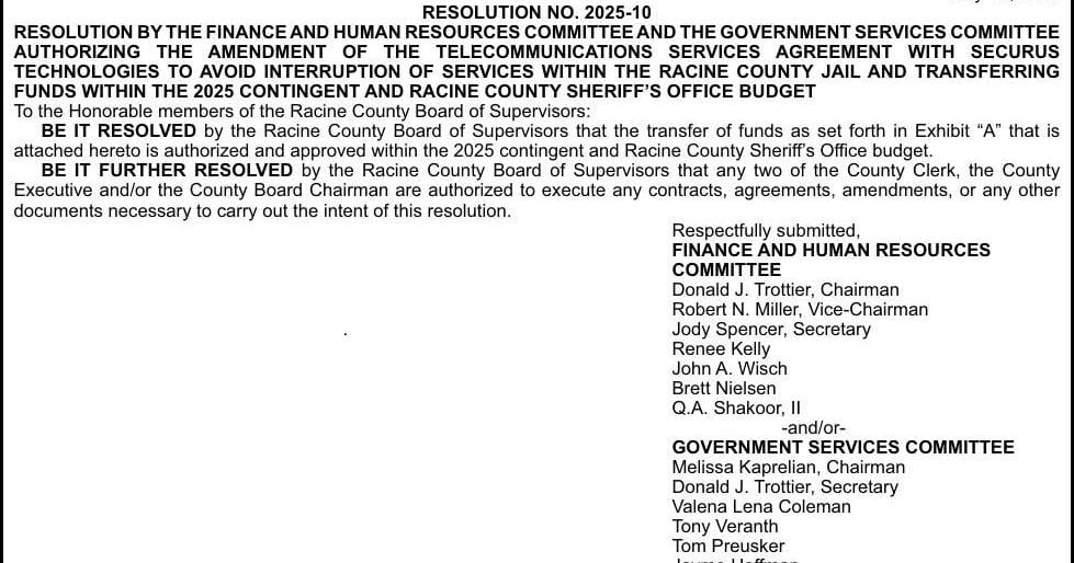RACINE CO BOARD PROCEEDINGS - Ad from 2025-06-05