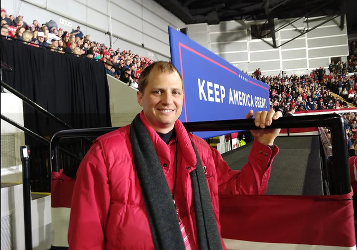 Adam Steen at a Donald Trump rally