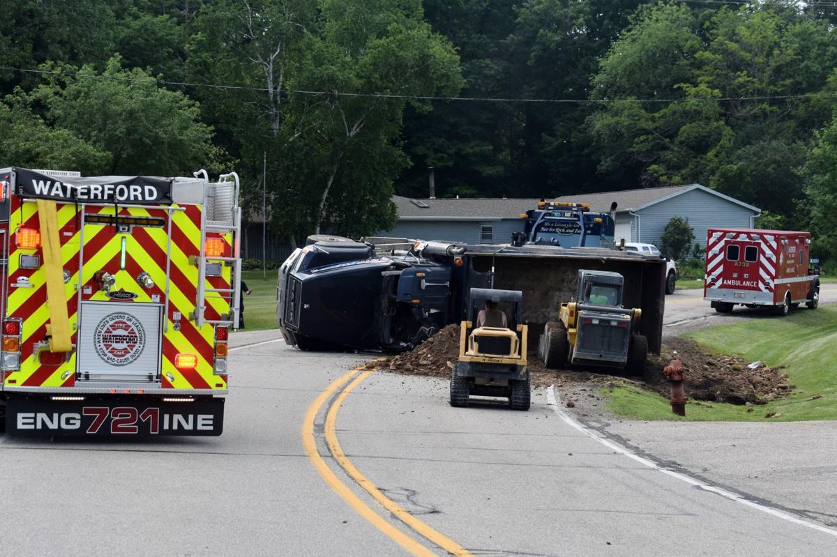 Dump truck rolls over in Waterford, Flight for Life responds Local