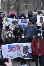 Racine's 2022 MLK Wreath Laying Ceremony, with students from Julian Thomas