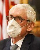 Tony Evers in a mask