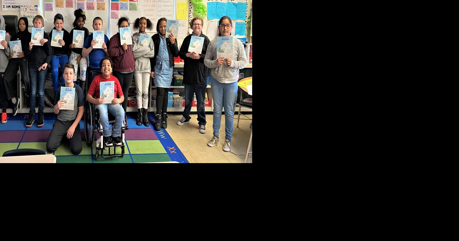 Author visits Giese Elementary class