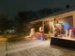 Christmas lights and snowfall in Mount Pleasant