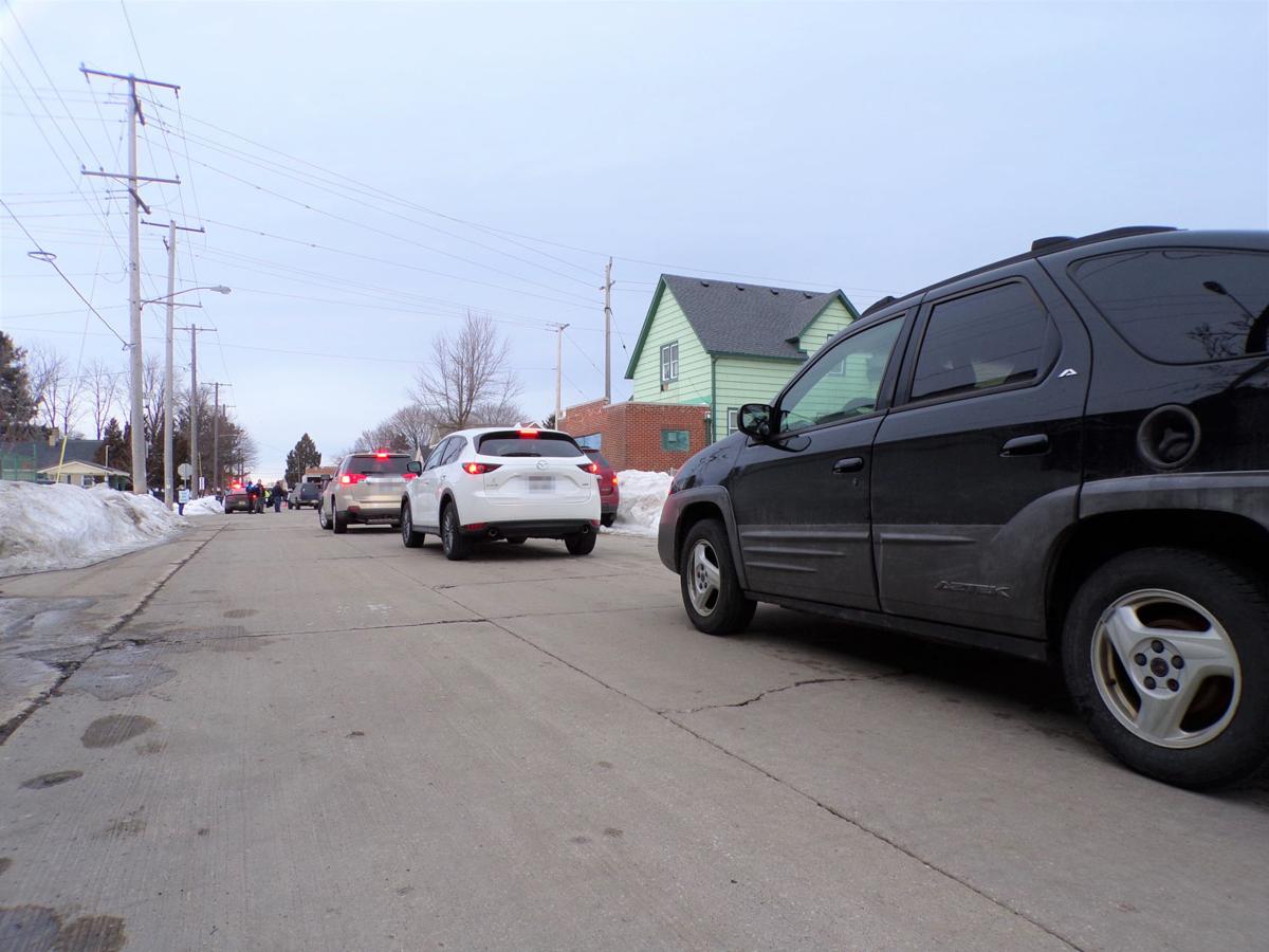 Cars lined up