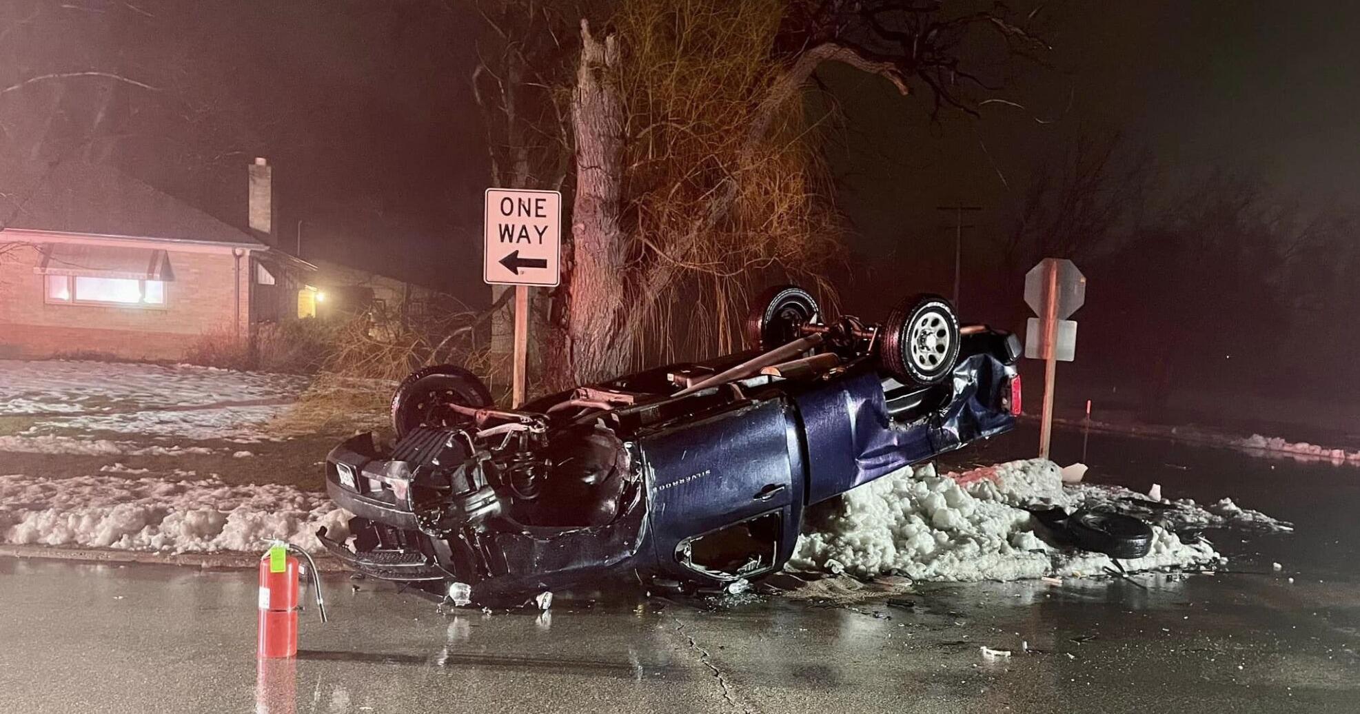Roll over crash in Mount Pleasant sends two to the hospital with non-life threating injuries