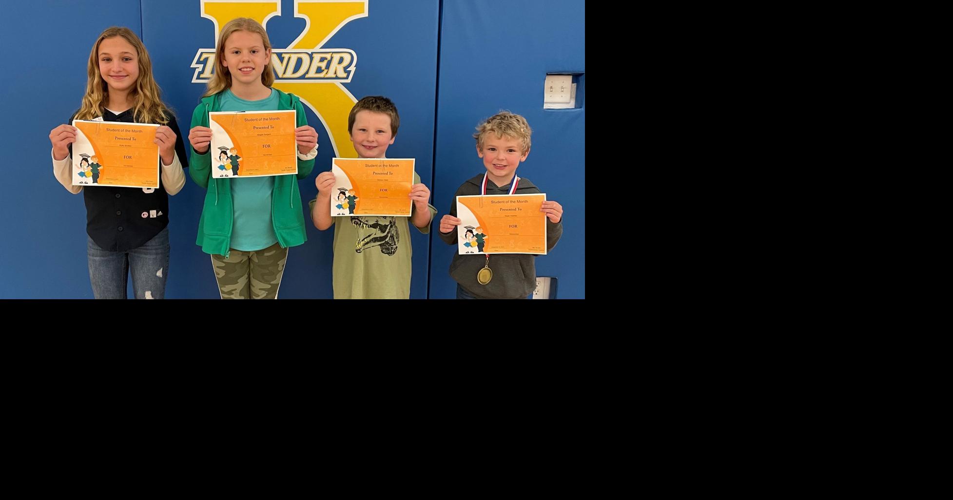 Kansasville Grade School announces Students of the Month