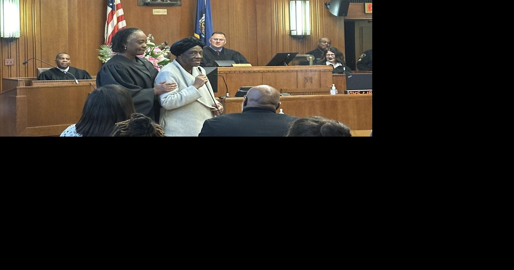 Judge Young honored at investiture ceremony with mother by her side