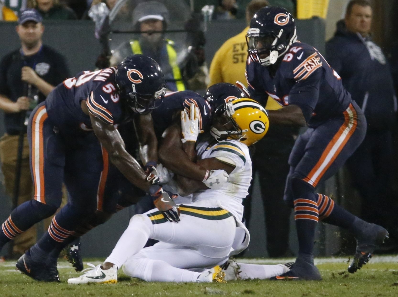 Davante Adams Carted Off Field After Vicious, Controversial Danny Trevathan Hit Davante Adams Carted Off Field After Vicious, Controversial Danny Trevathan Hit
