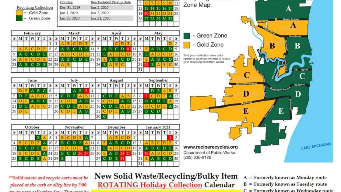 2020 waste collection schedule and map | | journaltimes.com