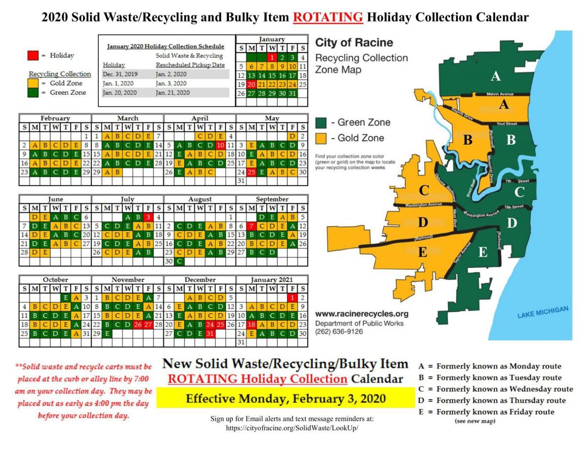 2020 waste collection schedule and map