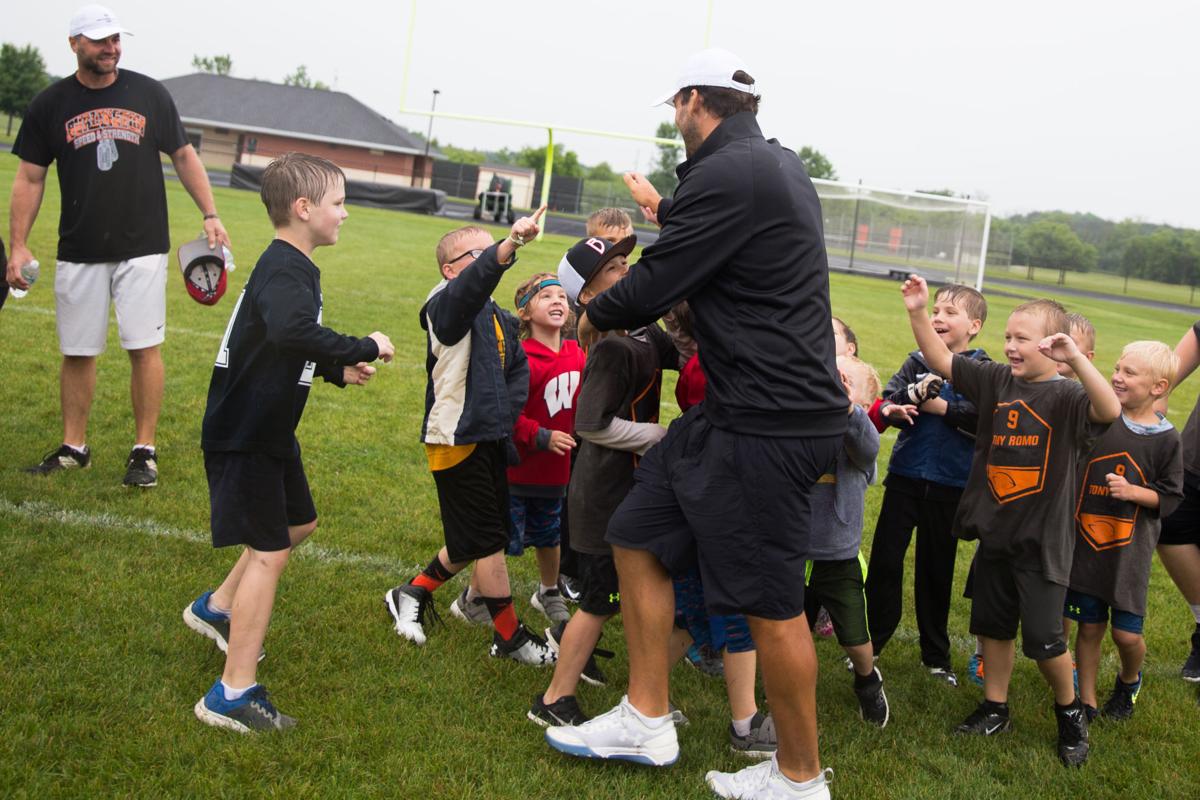 Tony Romo Holds Youth Football Camp in Burlington