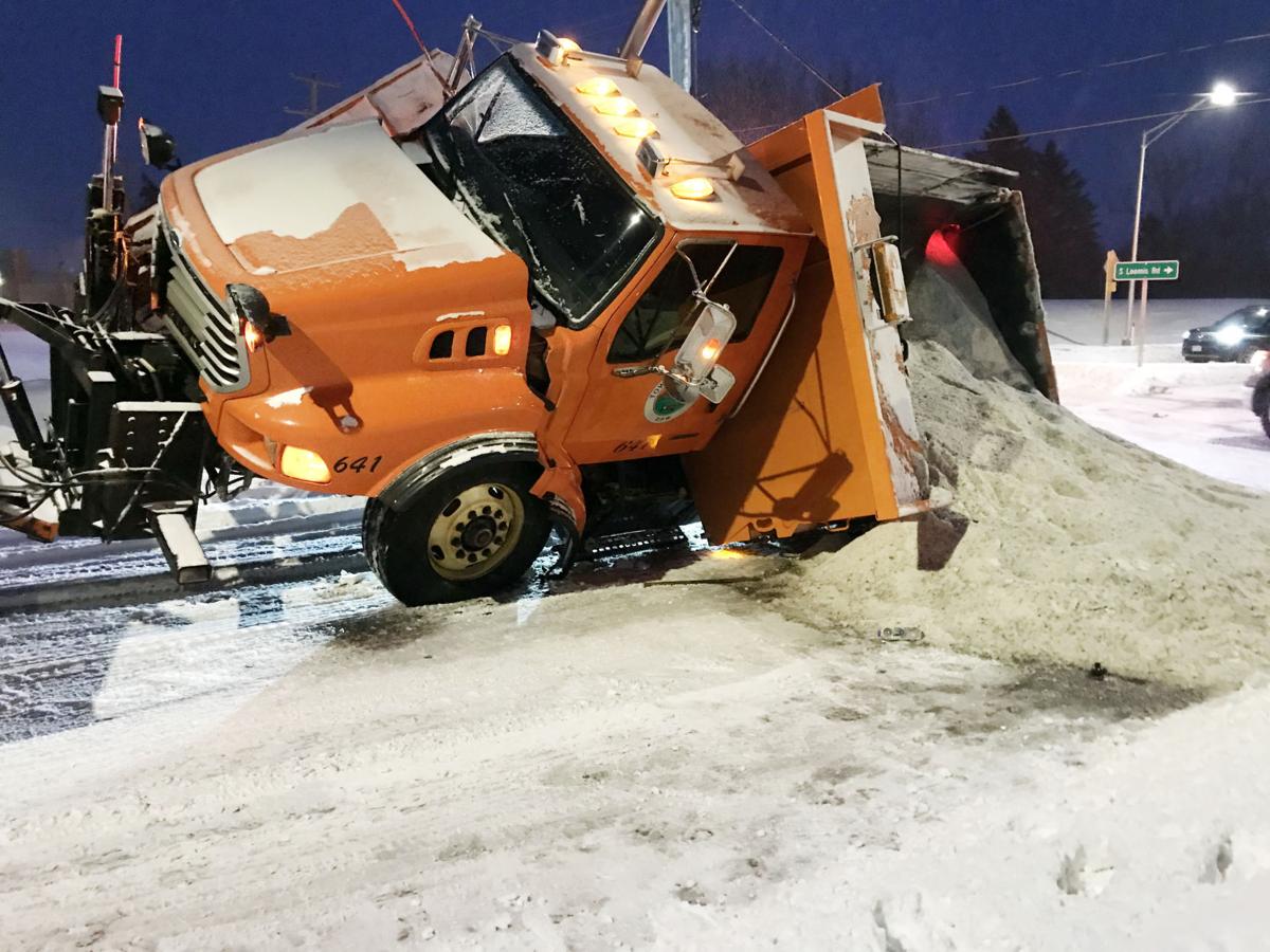 Town of Norway snowplow rollover in snowstorm