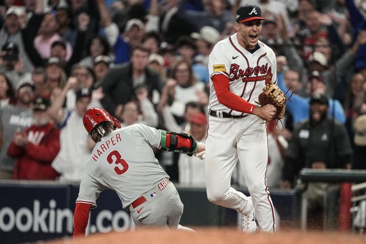 Atlanta Braves pitcher Max Fried works in the fourth inning against the  Milwaukee Brewers in Game 2 of the National League Division Series at  American Family Field in Milwaukee on Saturday, Oct.