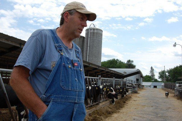 John Rosenow on his dairy farm