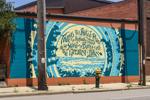 The finished mural, the first installation in Wall of Poems Racine