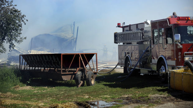 Firefighters respond to machinery shed fire