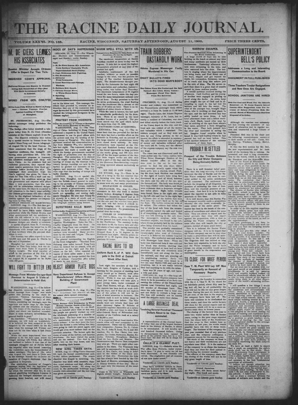 Aug. 11 The Journal Times pages from the past