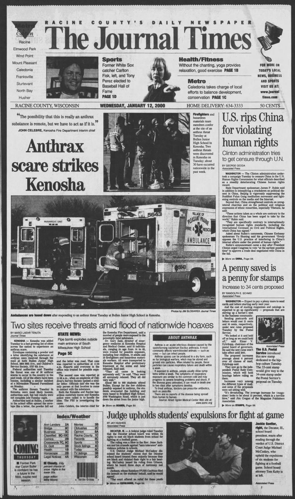 Jan 12 The Journal Times pages from the past Local News