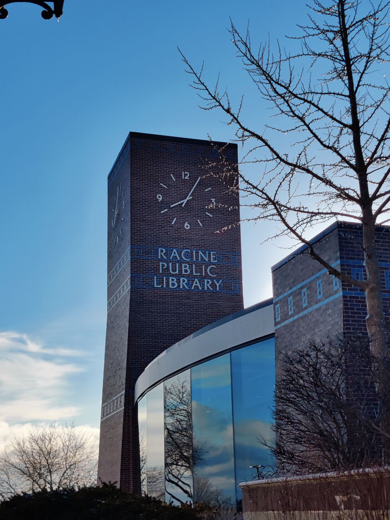 Racine Public Library clock tower