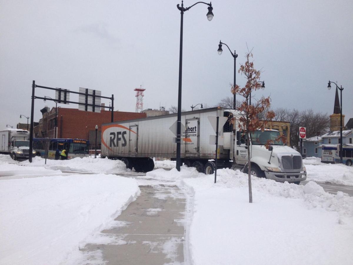 Roundabout Entrance Cleared After Semi Strikes Two Vehicles