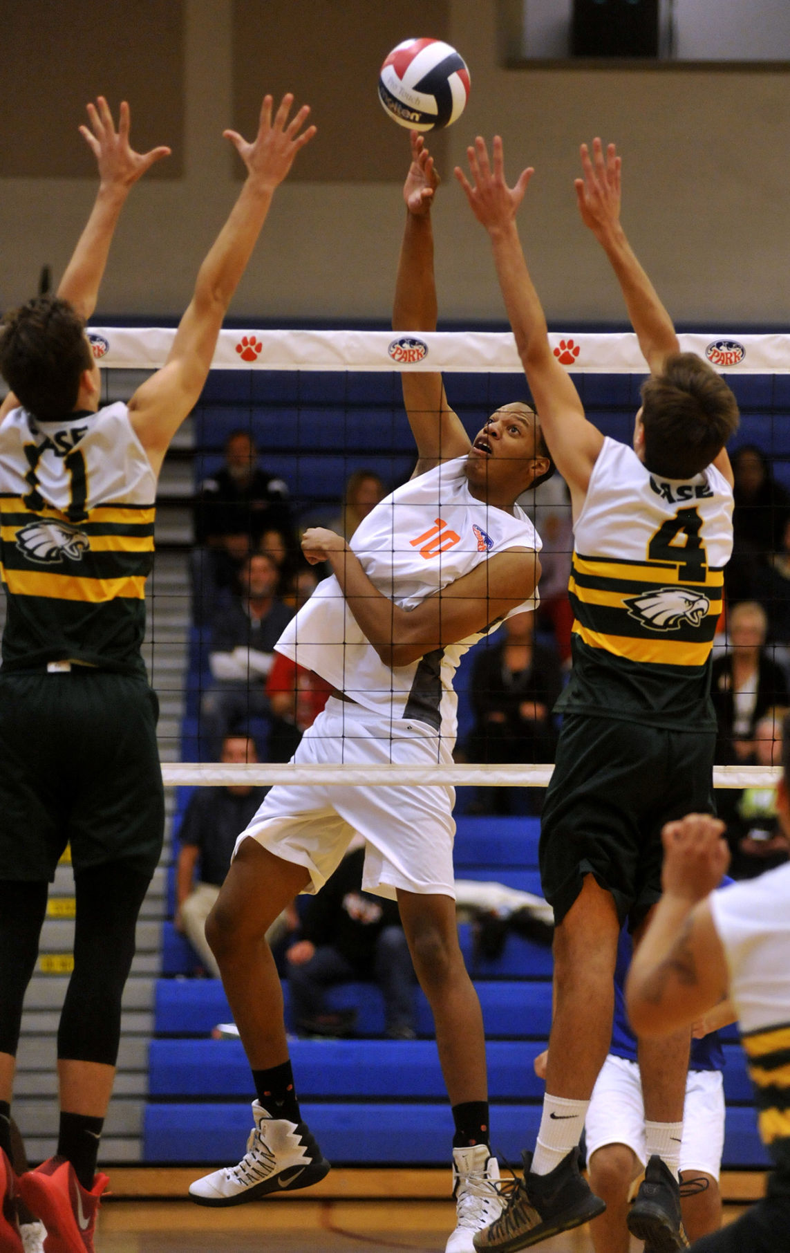 In Photos: Park rallies past Case in boys volleyball