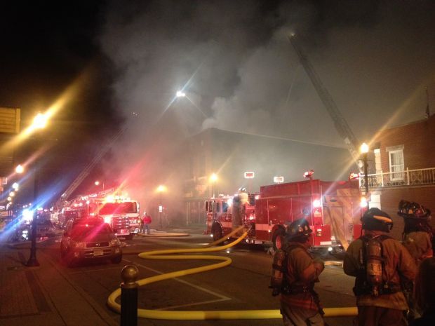 Crews battle Burlington furniture store fire