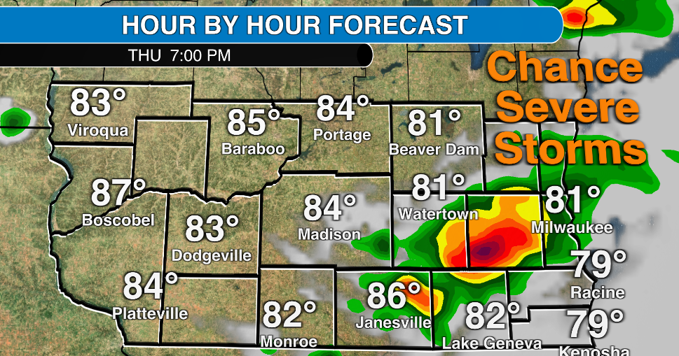 Severe storms possible in southern Wisconsin Thursday
