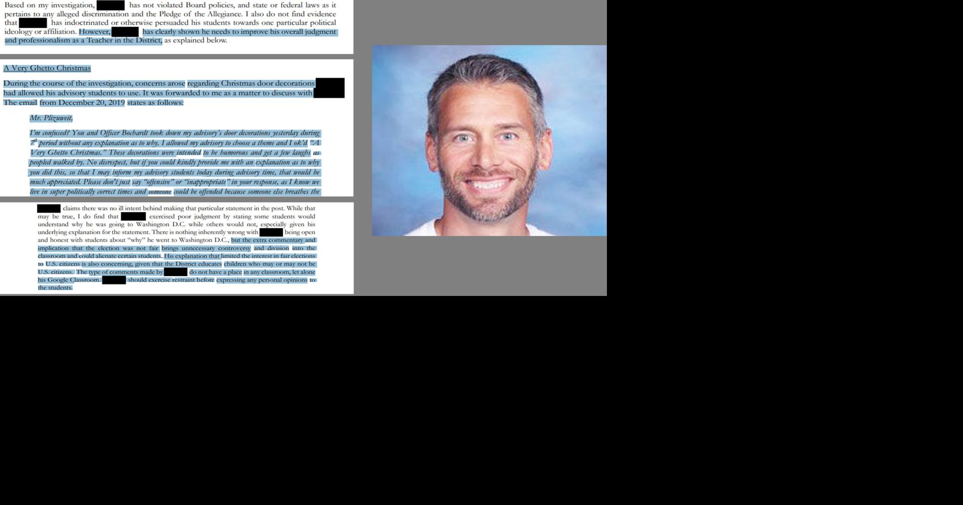 Investigator Burlington teacher showed insensitivity but committed no