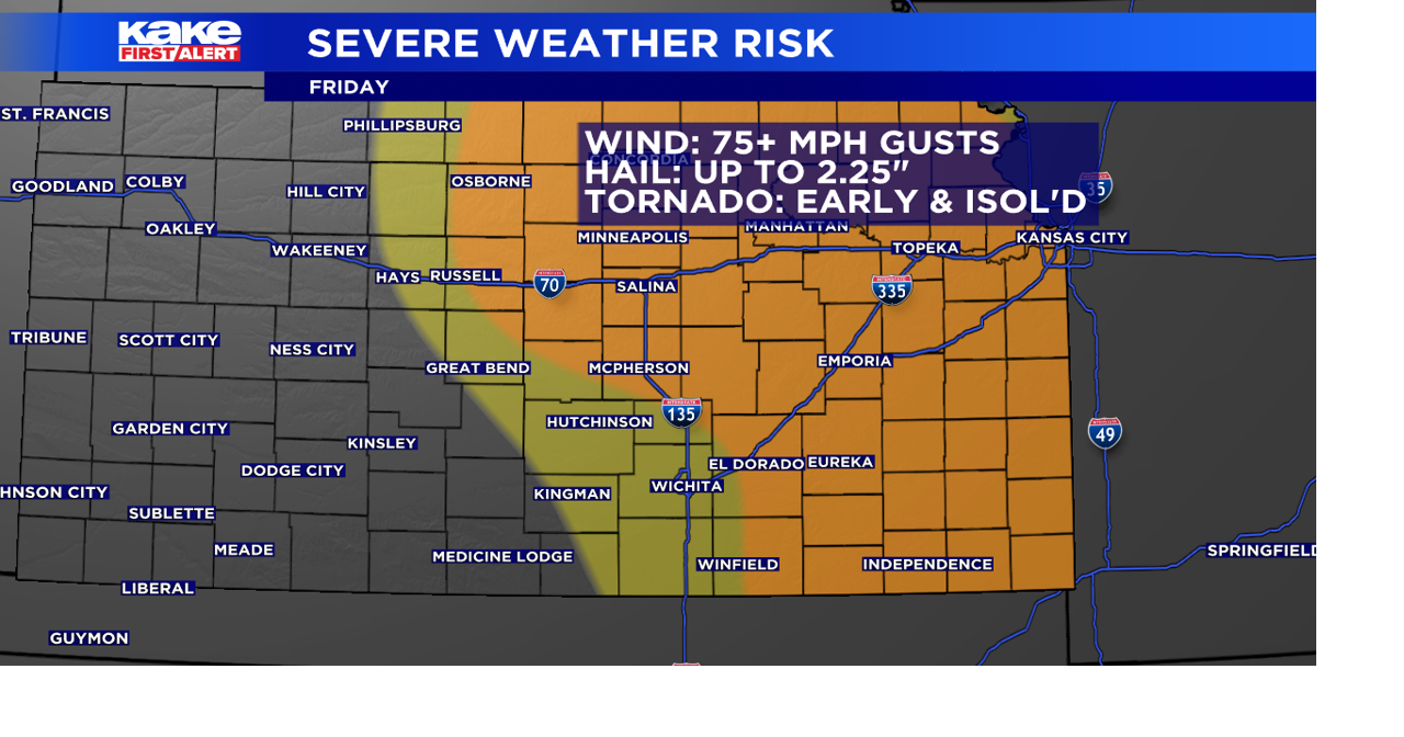 Afternoon storms could produce large hail, high wind gusts and even a ...