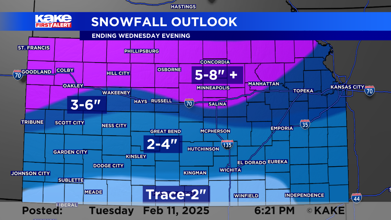 Snow Fall Kansas Significant snow arrives in Kansas | Trusted News Source for Wichita ...